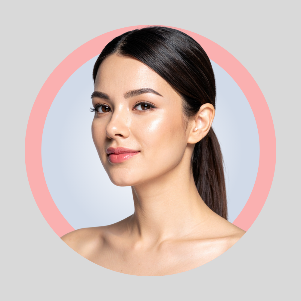 Woman applying copper peptide serum as part of a morning acne skincare routine
