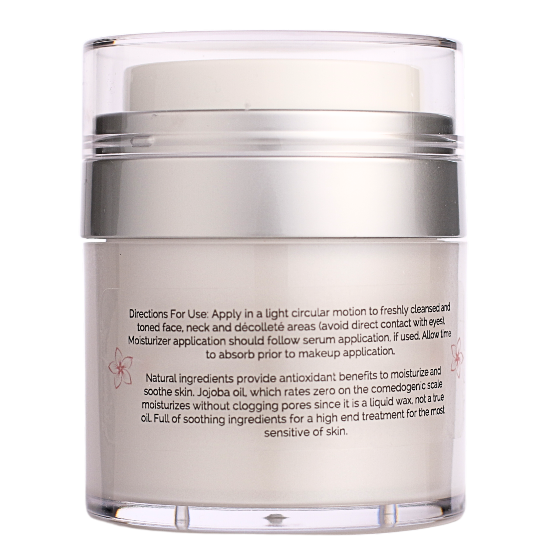 "Back label of Agave Hydragel featuring directions for use and a list of key ingredients."